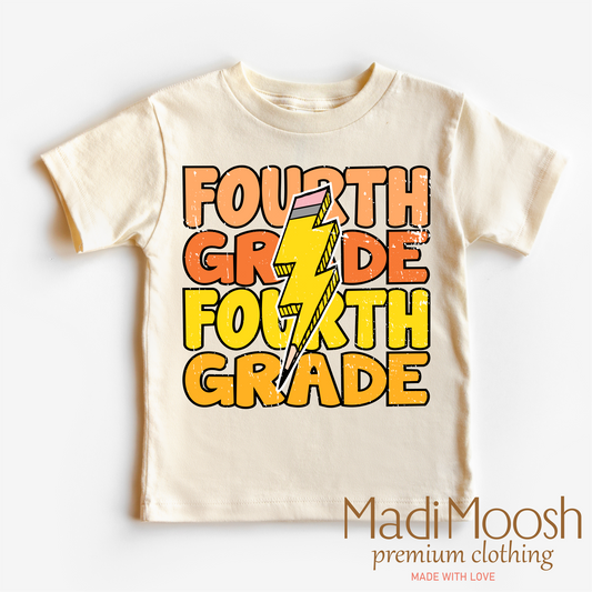 Fourth Grade Lightning Bolt Shirt - School Shirt