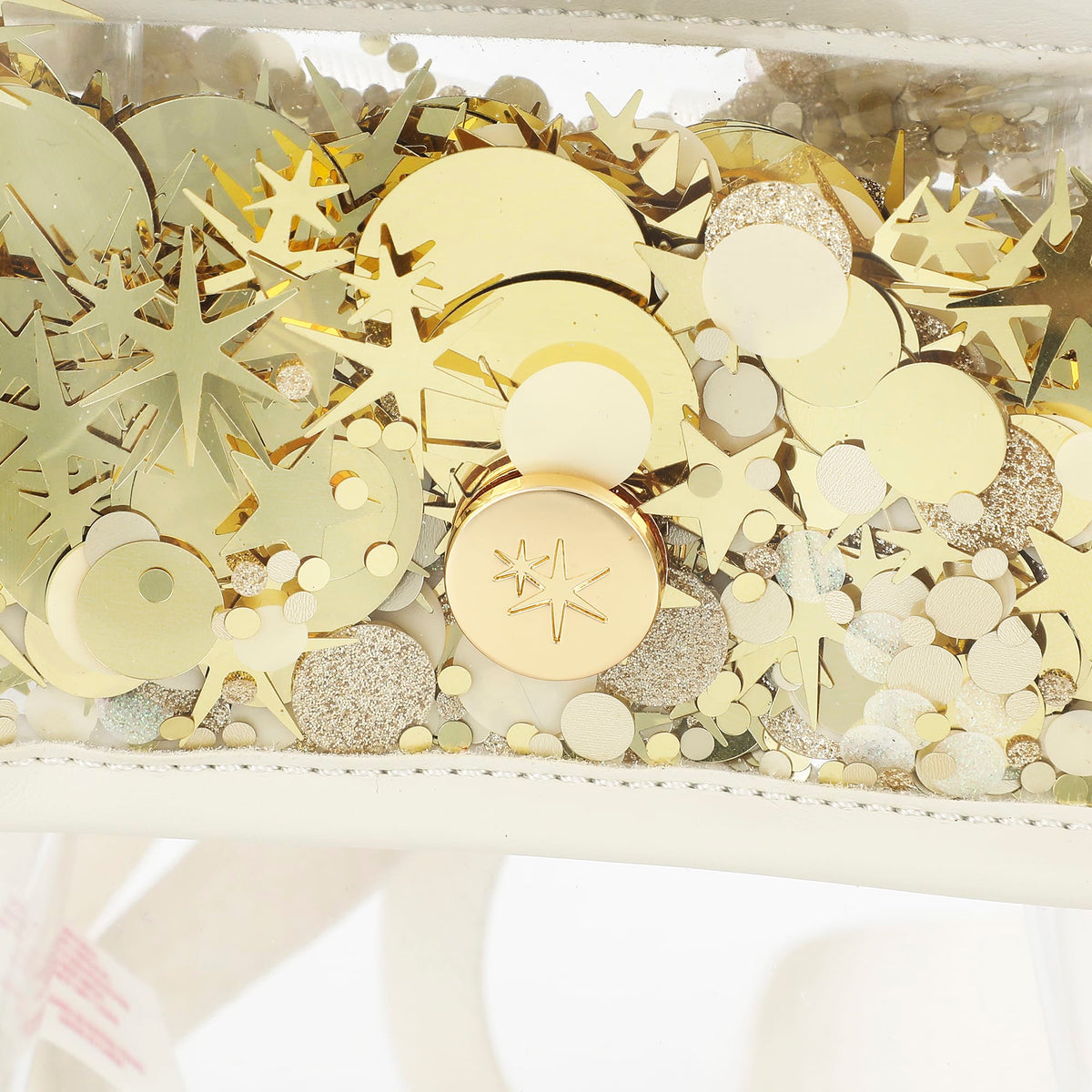 Confetti Glam Clear Mini Backpack with Gold Confetti