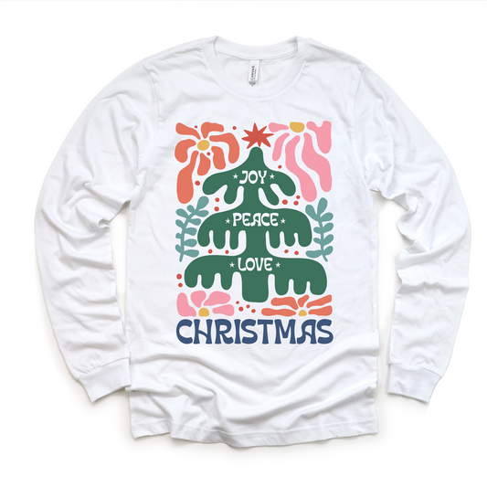 Boho Love Peace Joy Christmas Shirt -  Long Sleeve Tees & Sweatshirts