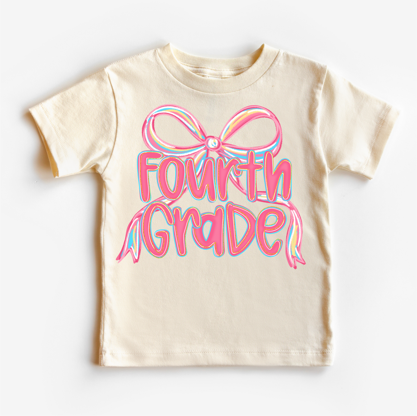 Girls Fourth Bow Back To School Shirt - First Day Of School Tee