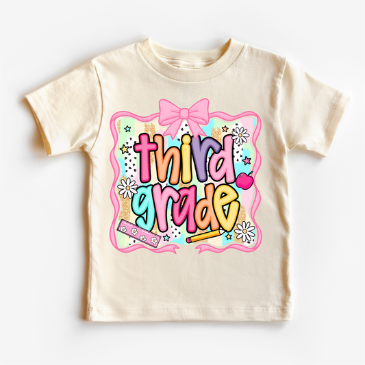 Girls Third Grade School Shirt - Back To School Tee