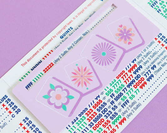 Pastel Purple Flower TIles Mahjong Card Line Marker™