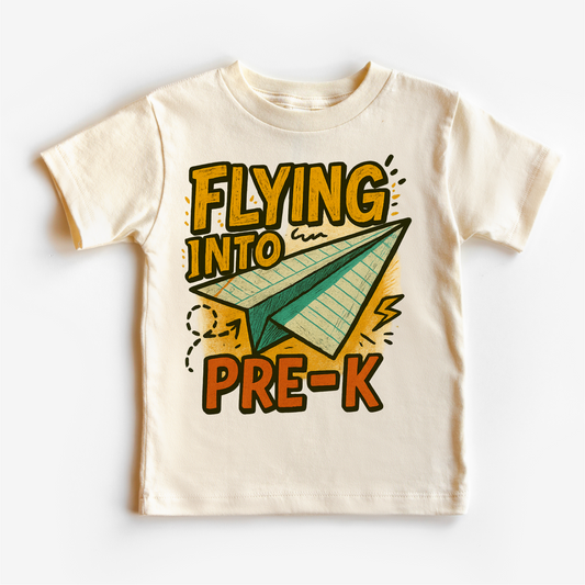 Flying Into Pre-K Back To School Shirt | First Day Of School Tee