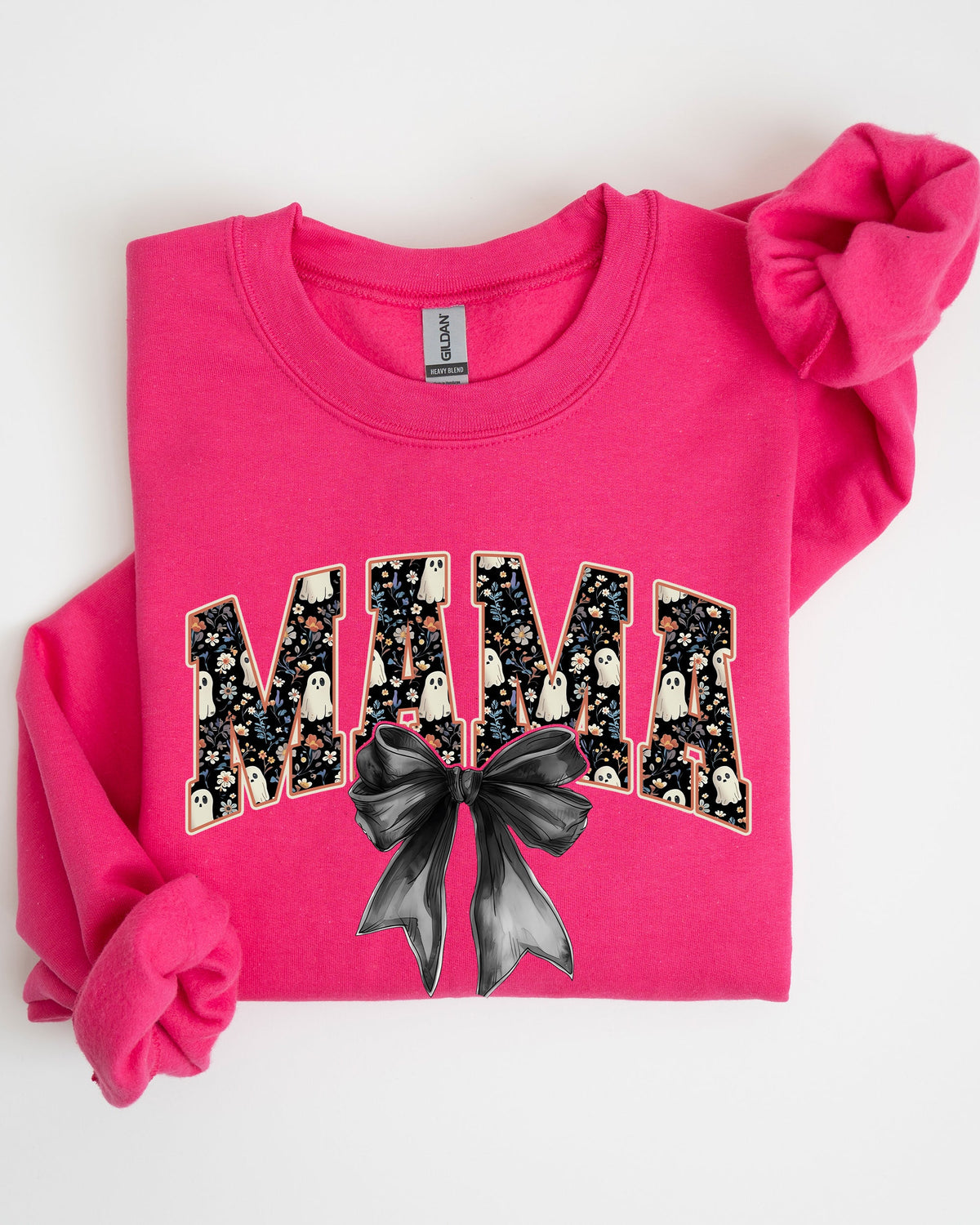 Mama, Halloween, Bow, Ribbon, Goth, Spooky, Witch, Varsity, Collegiate Sweatshirt