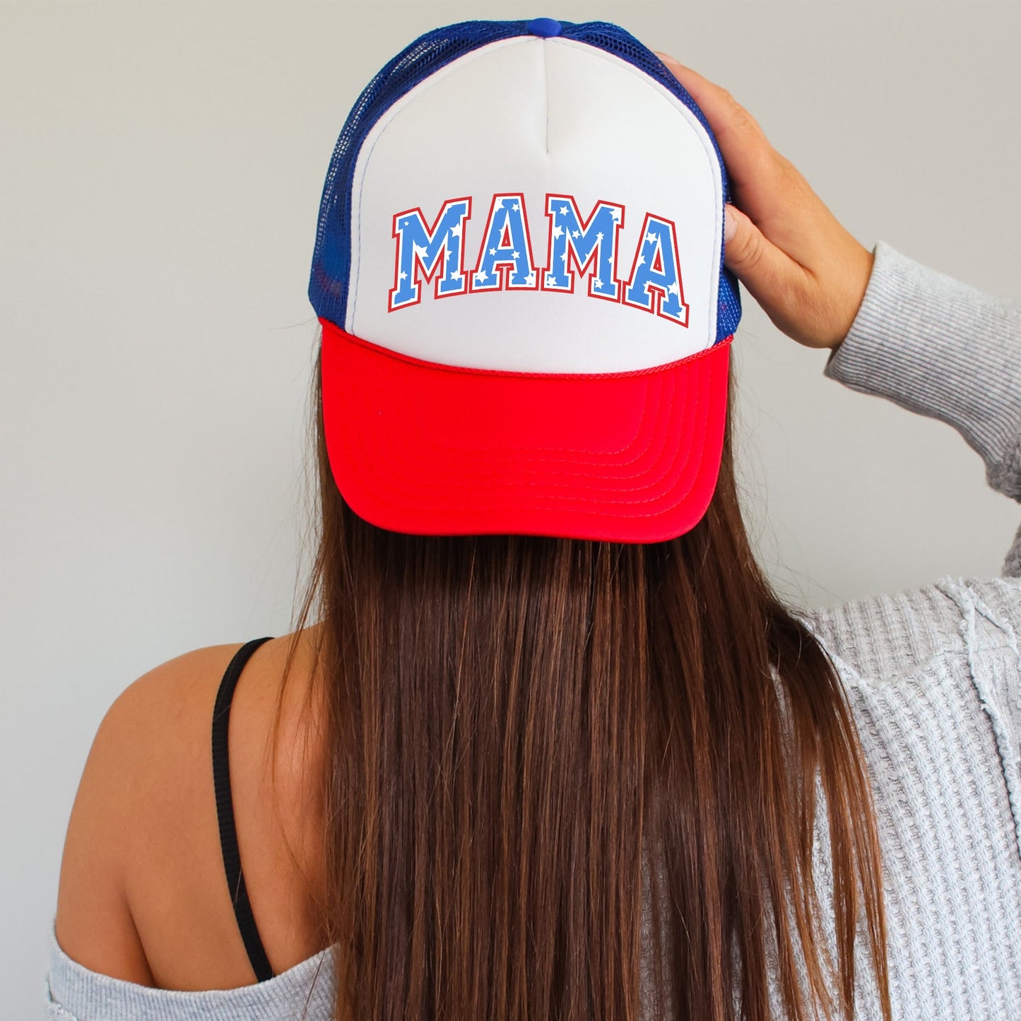Mama, Stars, Patriotic, Snapback Trucker Hat