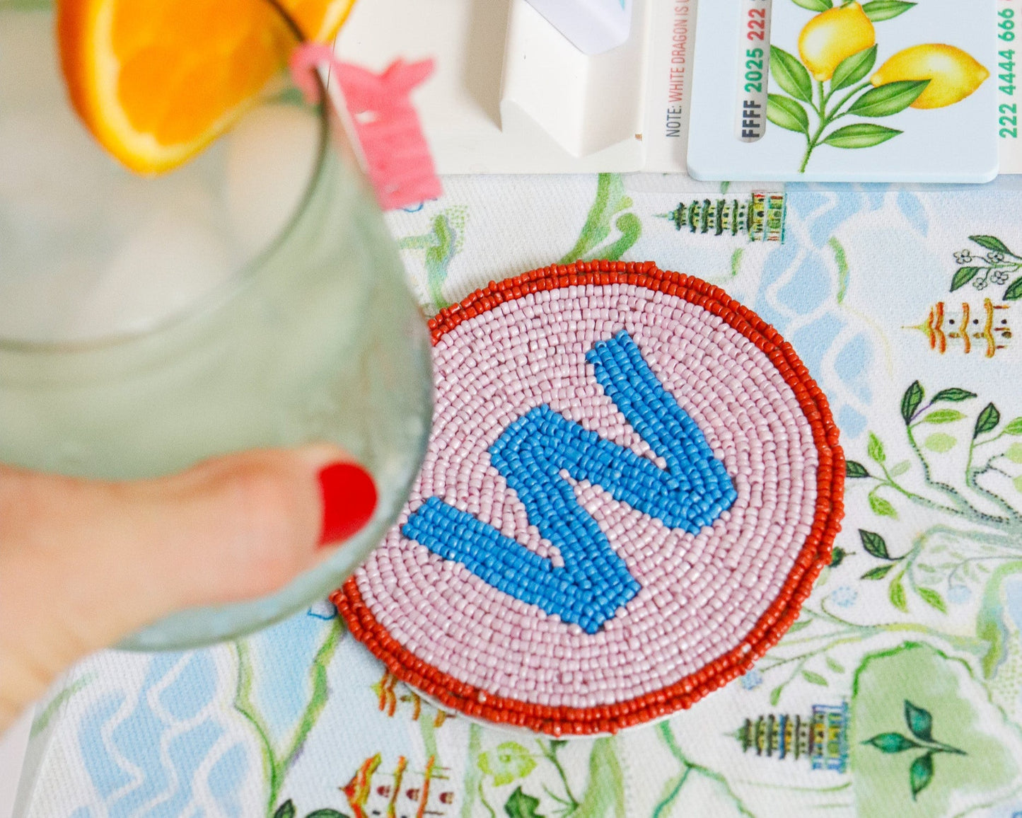 Hand Beaded WINDS Coasters