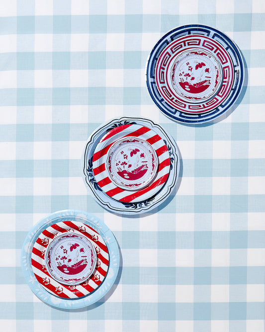 Pavilion Beachside hors d'oeuvres disposable china paper plates - 8 pack