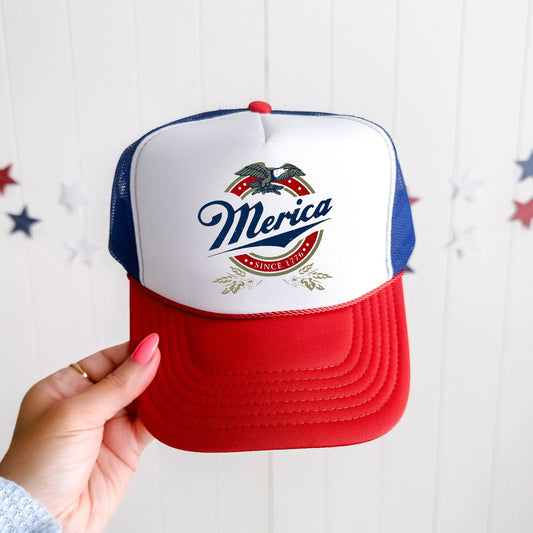 Merica, Patriotic, Snapback Trucker Hat