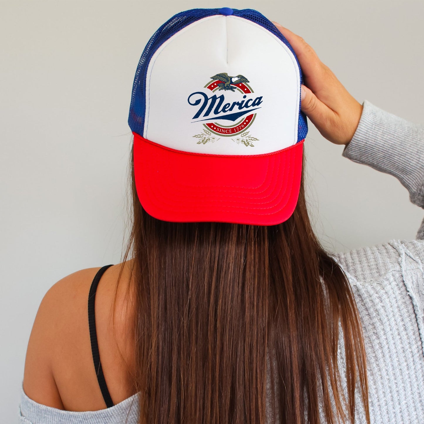 Merica, Patriotic, Snapback Trucker Hat