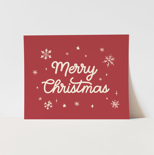 {Red} Merry Christmas Art Print