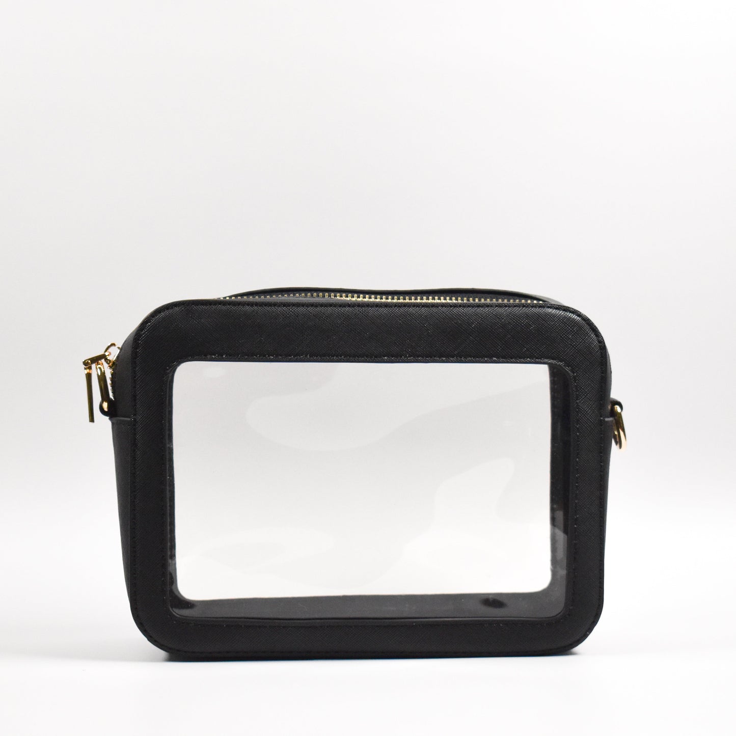 Michelle Clear Crossbody Stadium Handbag - Black