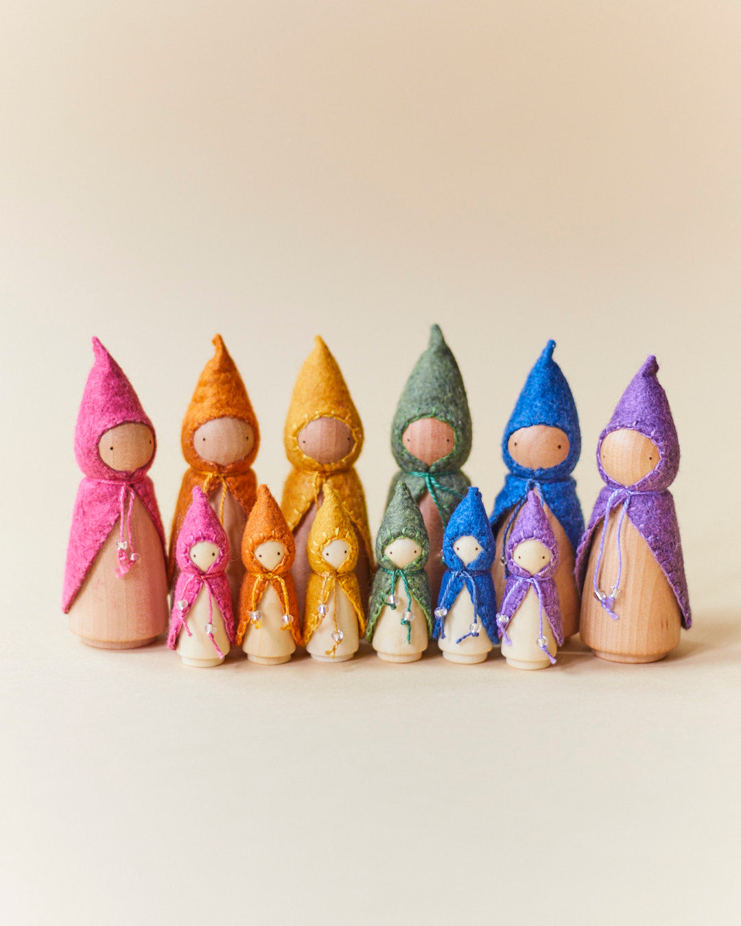 Mini Purple Wooden Gnome