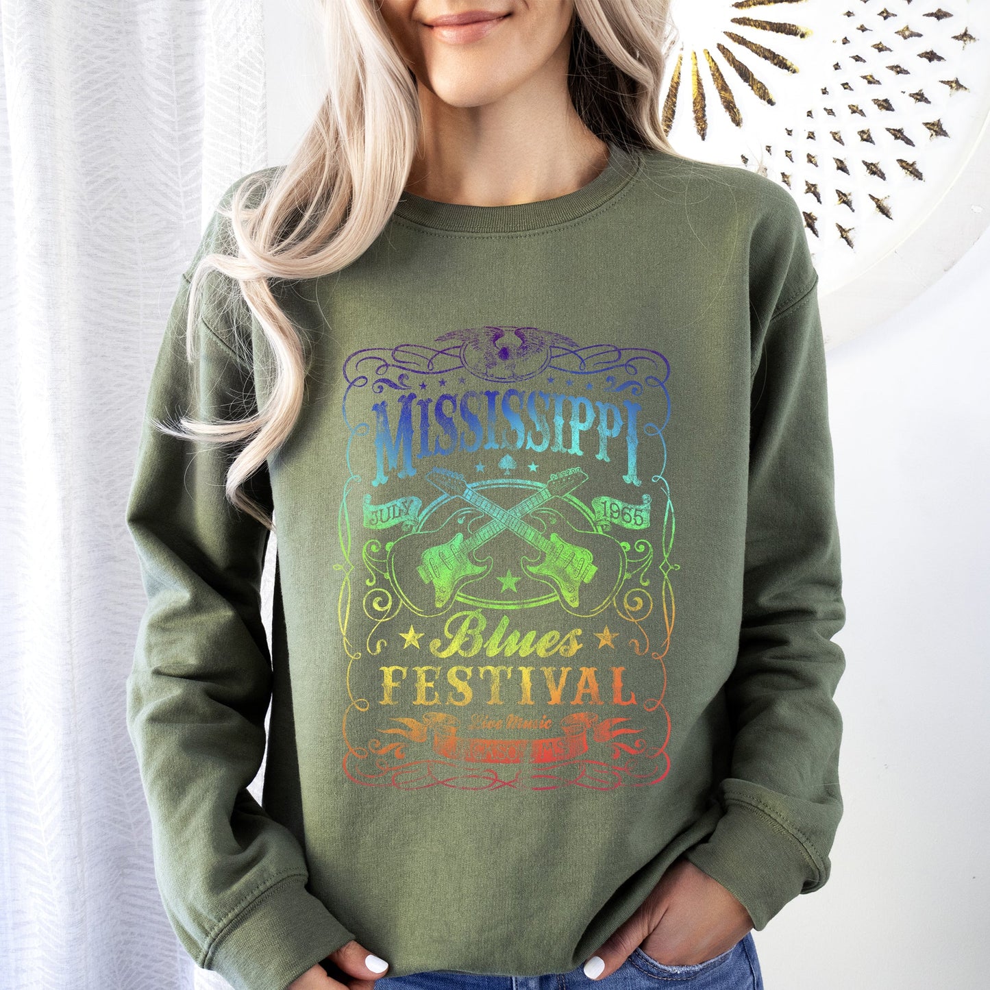 Mississippi Blues Festival, Concert Poster Sweatshirt