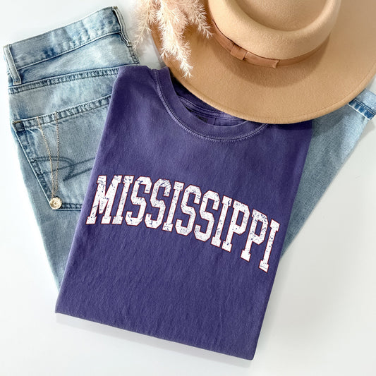 Mississippi, Football, Sports, Game Day, Big Game, Touchdown, Tailgate Party, University, College, State Tshirt Comfort Colors T-Shirt