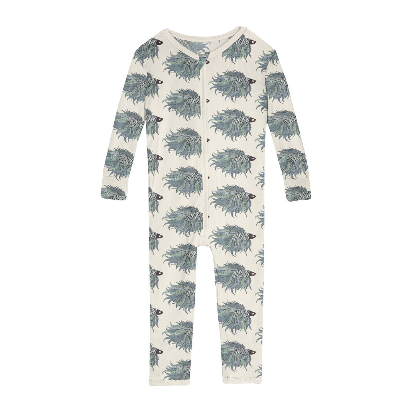 Print Convertible Sleeper with Zipper in Natural Rainbow Fish