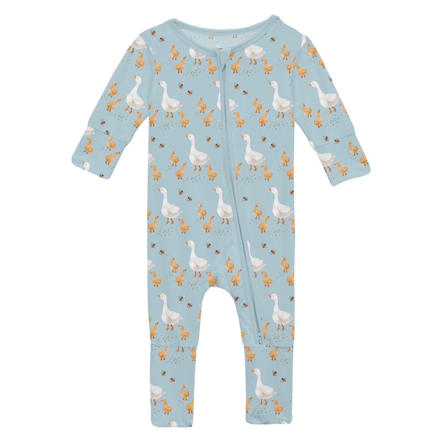 Print Convertible Coverall in Spring Sky Feeding Ducks