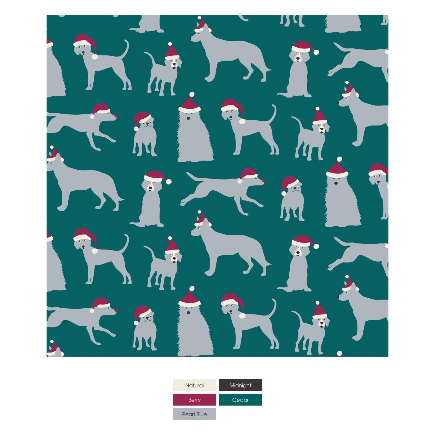 Print Layette Ruffle Coverall with 2 Way Zipper in Cedar Santa Dogs