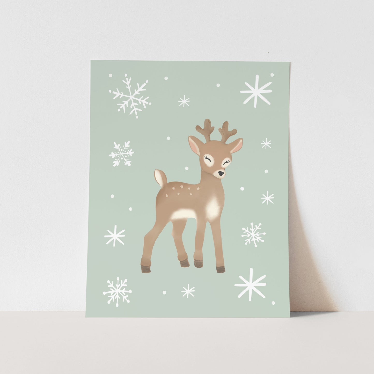 {Blue} Reindeer Art Print