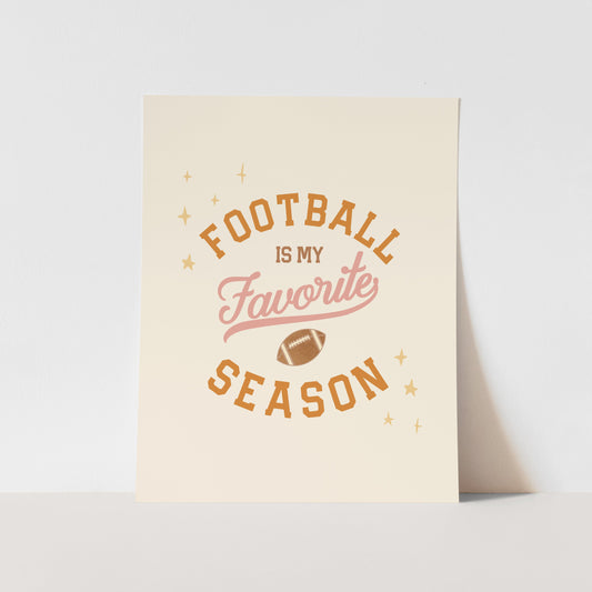 {Pink & Orange} Football is My Favorite Season Art Print