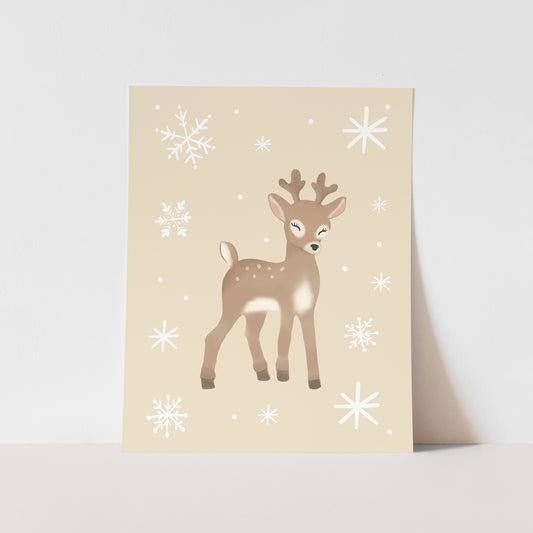 {Neutral} Reindeer Art Print