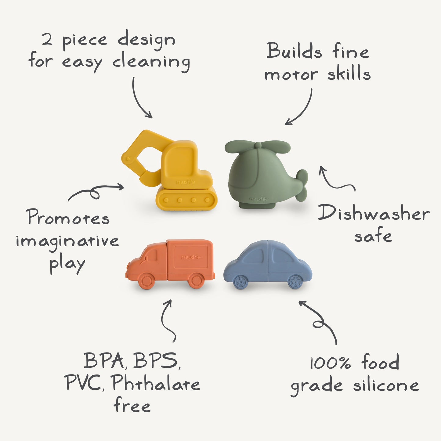Vehicles Mold Free Bath Play Set - 4 Pack