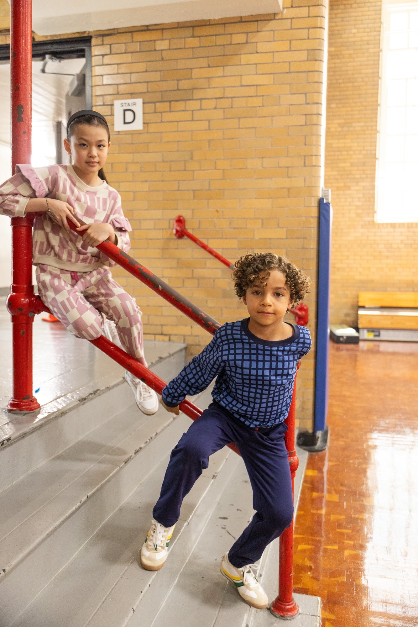 Recycled Cotton Pink Block Ruffled Sweatshirt