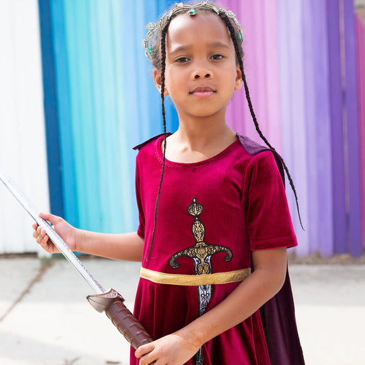 Sword and Cape Ballerina Style Short Sleeve Dress with Pockets