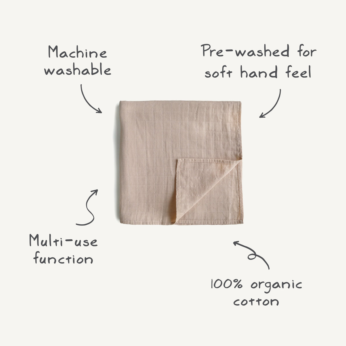 Organic Cotton Muslin Swaddle Blanket