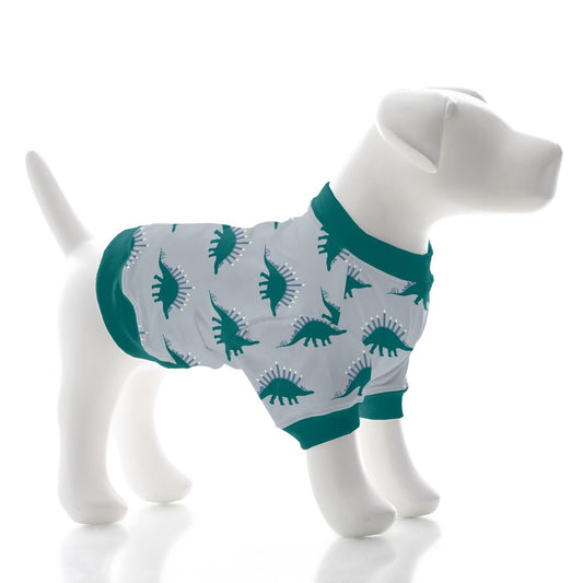 Print Dog Jammies in Pearl Blue Menorahsaurus