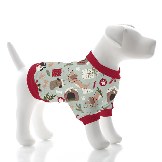Print Dog Jammies in Aloe Christmas Dogs