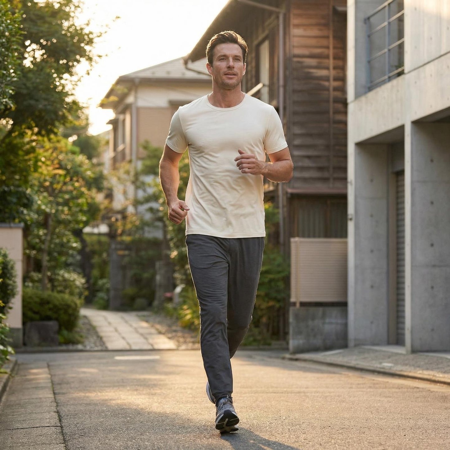Men's Short Sleeve Crew Neck Tee in Natural
