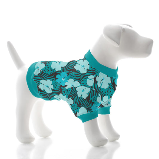 Print Dog Jammies in Midnight Hawaiian Print
