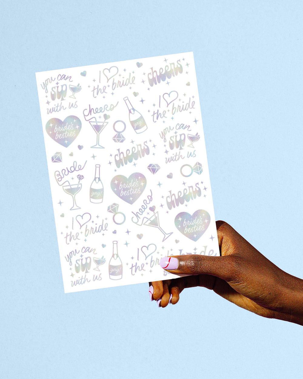 Bride's Besties Tats - 40 foil temporary tattoos