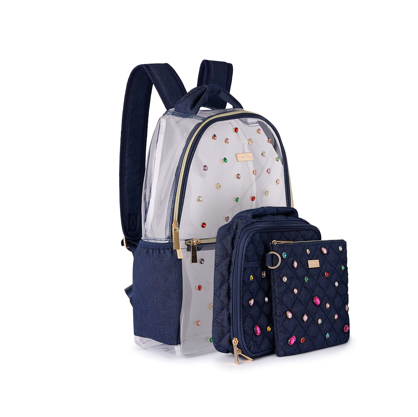 Denim and Gems Clear Backpack