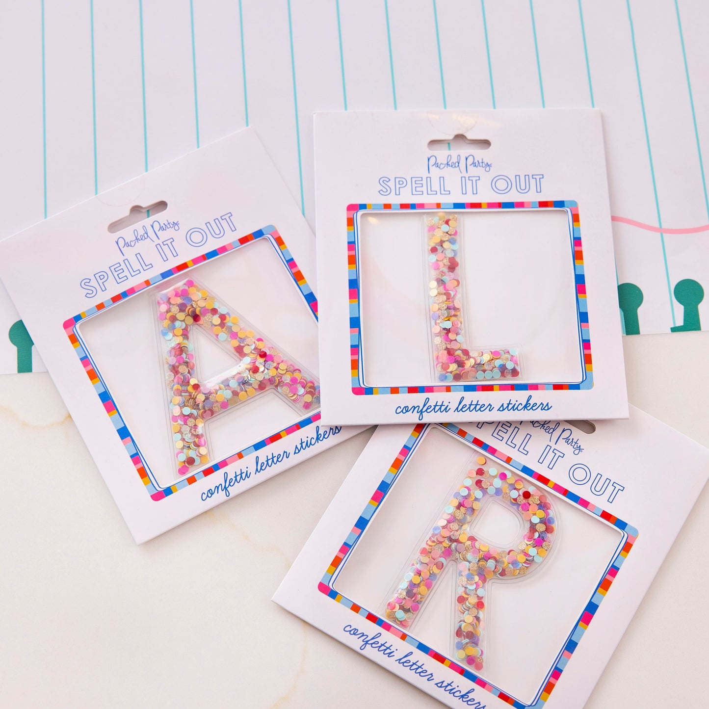 Confetti Letter Stickers - Adhesive Patches