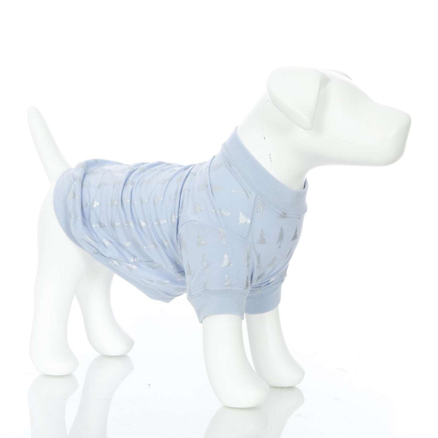 Print Dog Jammies in Frost Silver Trees