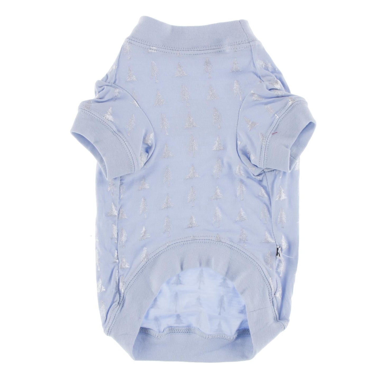 Print Dog Jammies in Frost Silver Trees