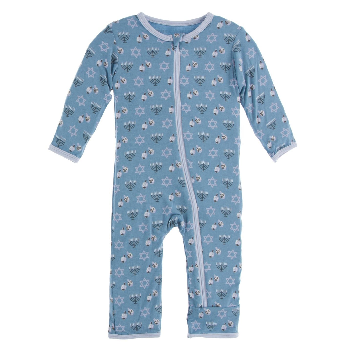 Print Coverall with Zipper in Blue Moon Hanukkah