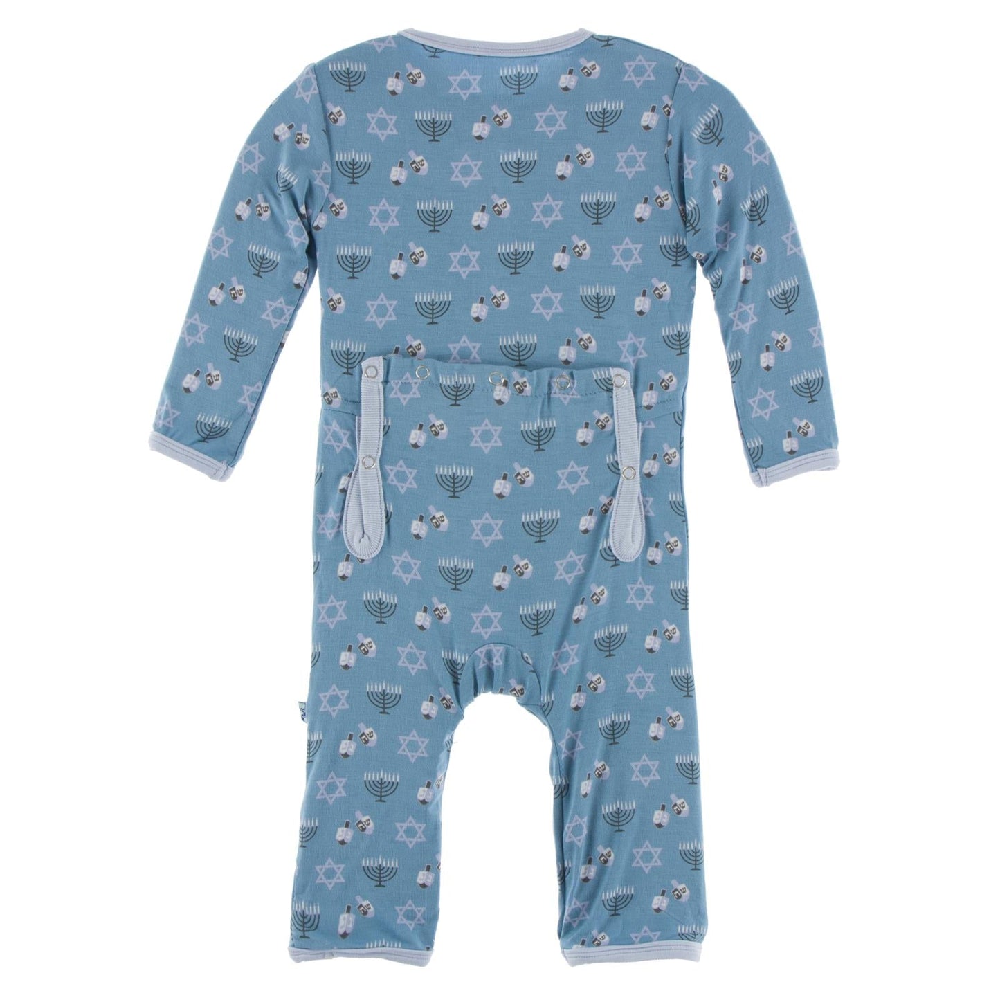 Print Coverall with Zipper in Blue Moon Hanukkah