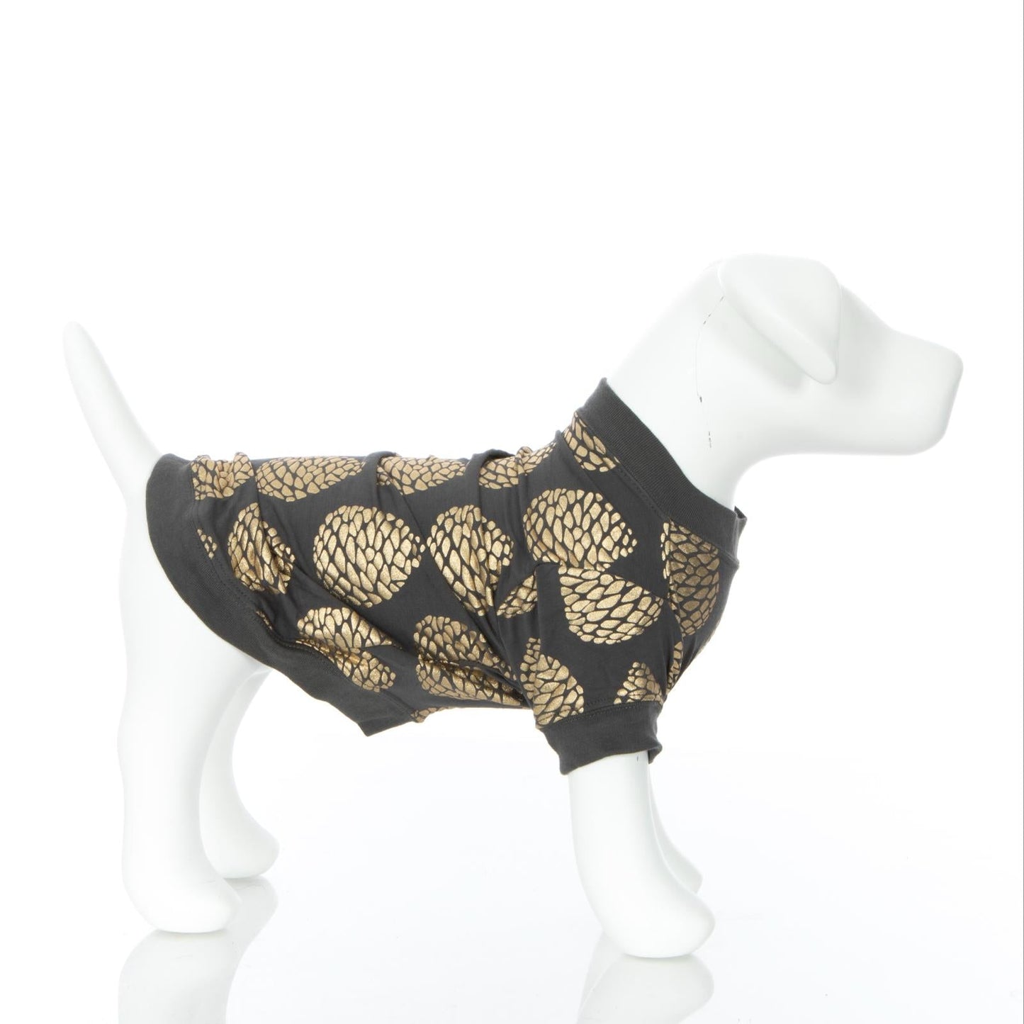 Print Dog Jammies in Pewter Pinecones