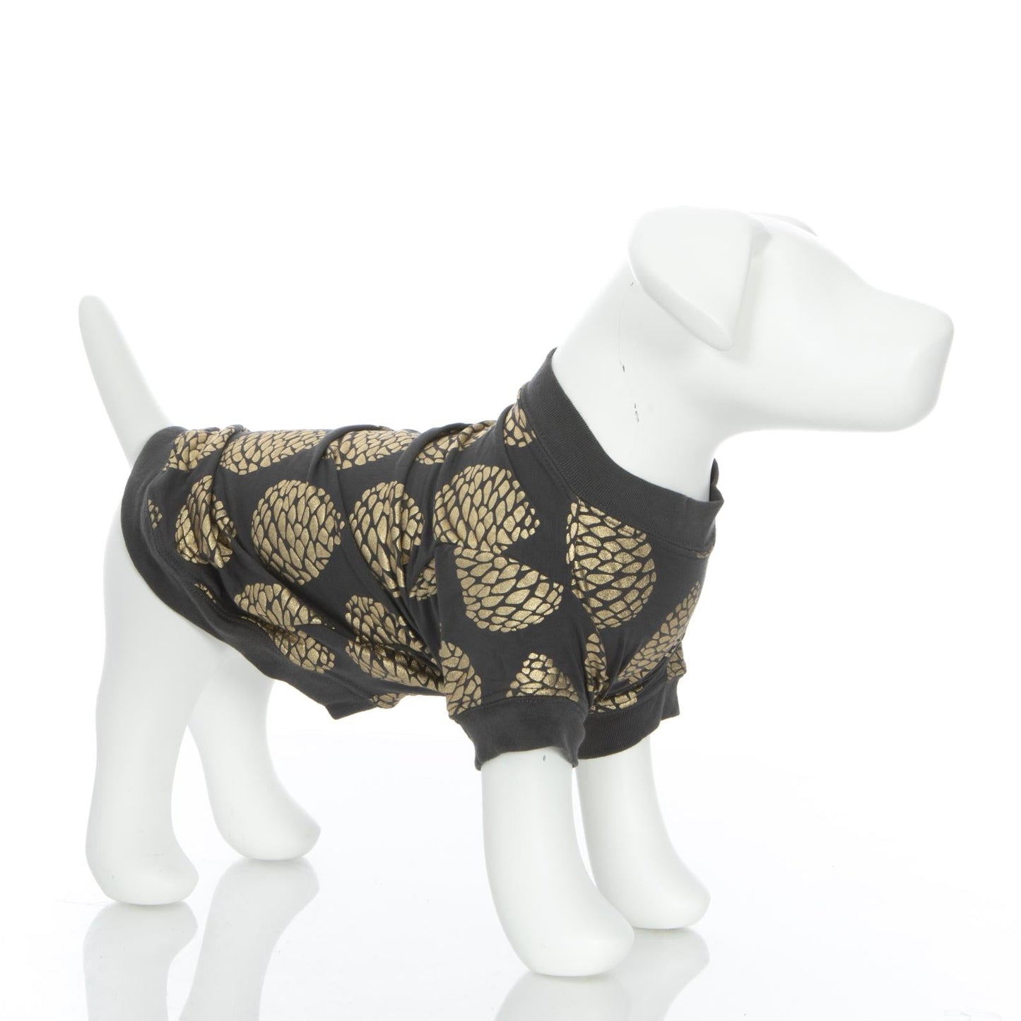 Print Dog Jammies in Pewter Pinecones