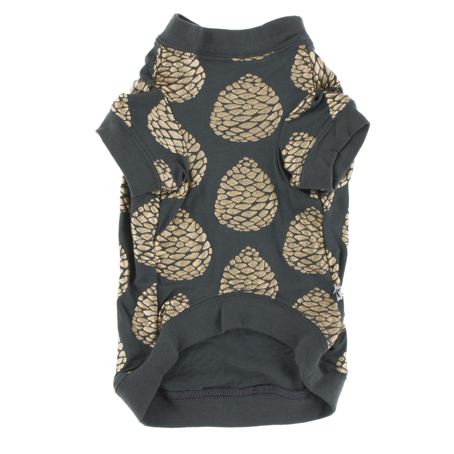 Print Dog Jammies in Pewter Pinecones