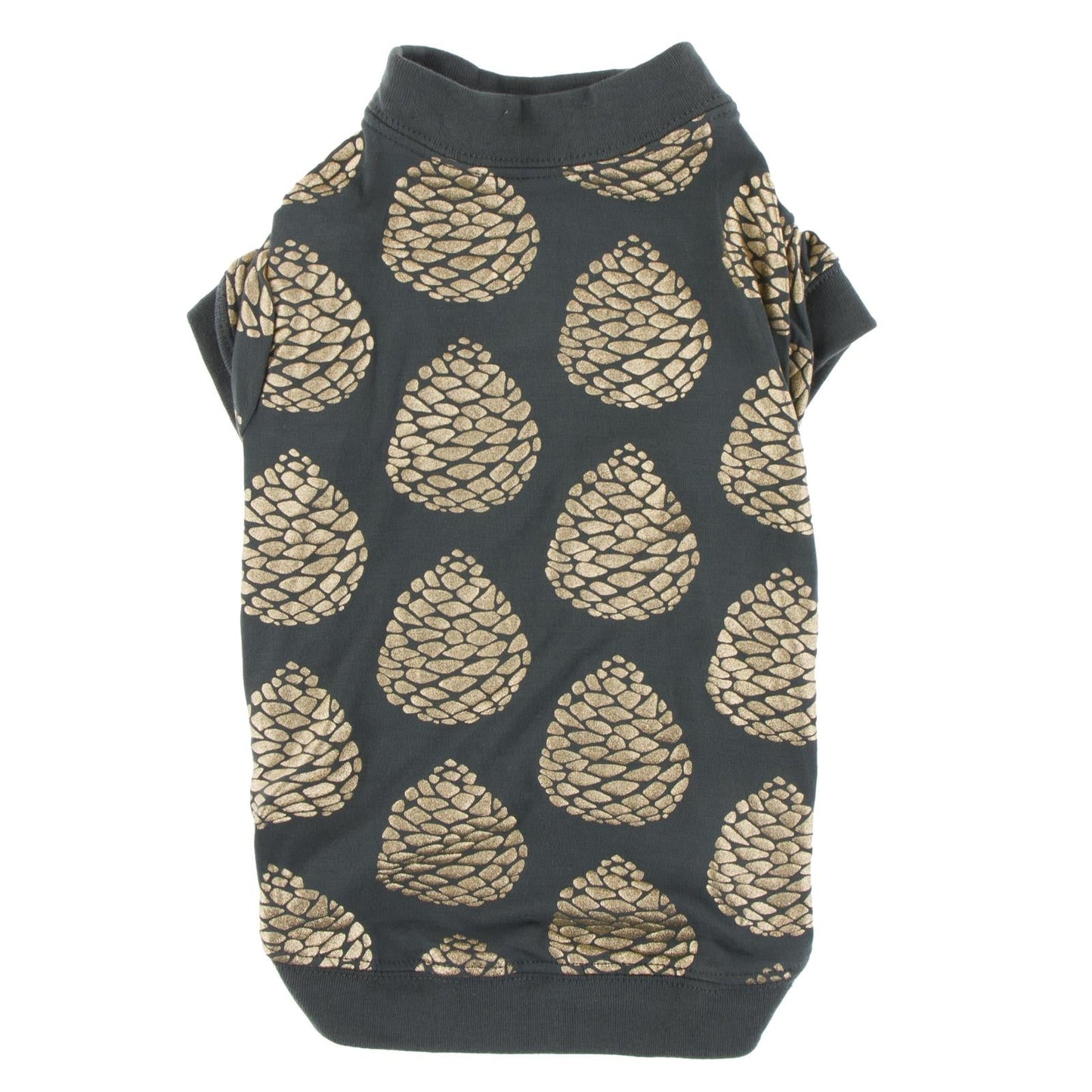 Print Dog Jammies in Pewter Pinecones