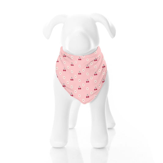 Print Dog Bandana in Lotus Cherries and Blossoms