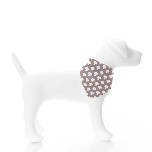 Print Dog Bandana in Quail Button Mushrooms