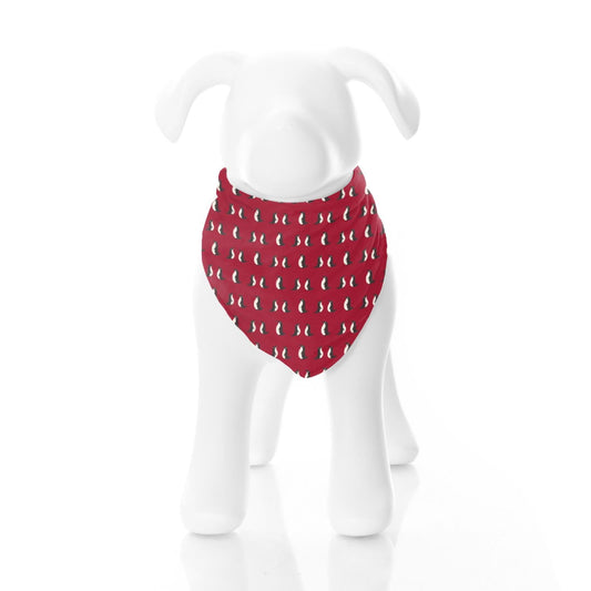 Print Dog Bandana in Crimson Penguins