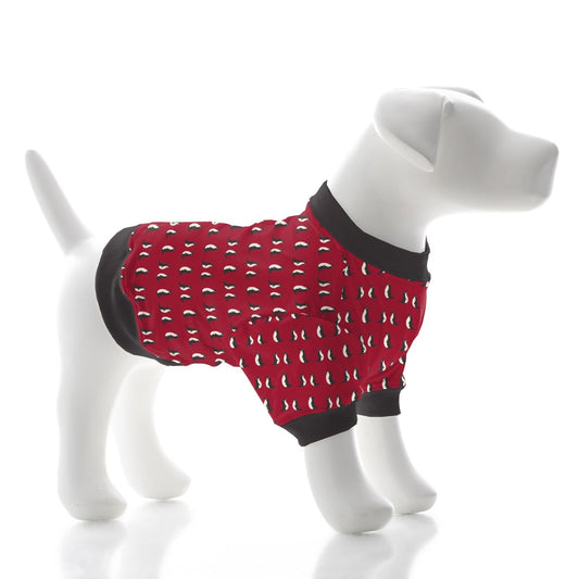 Print Dog Jammies in Crimson Penguins