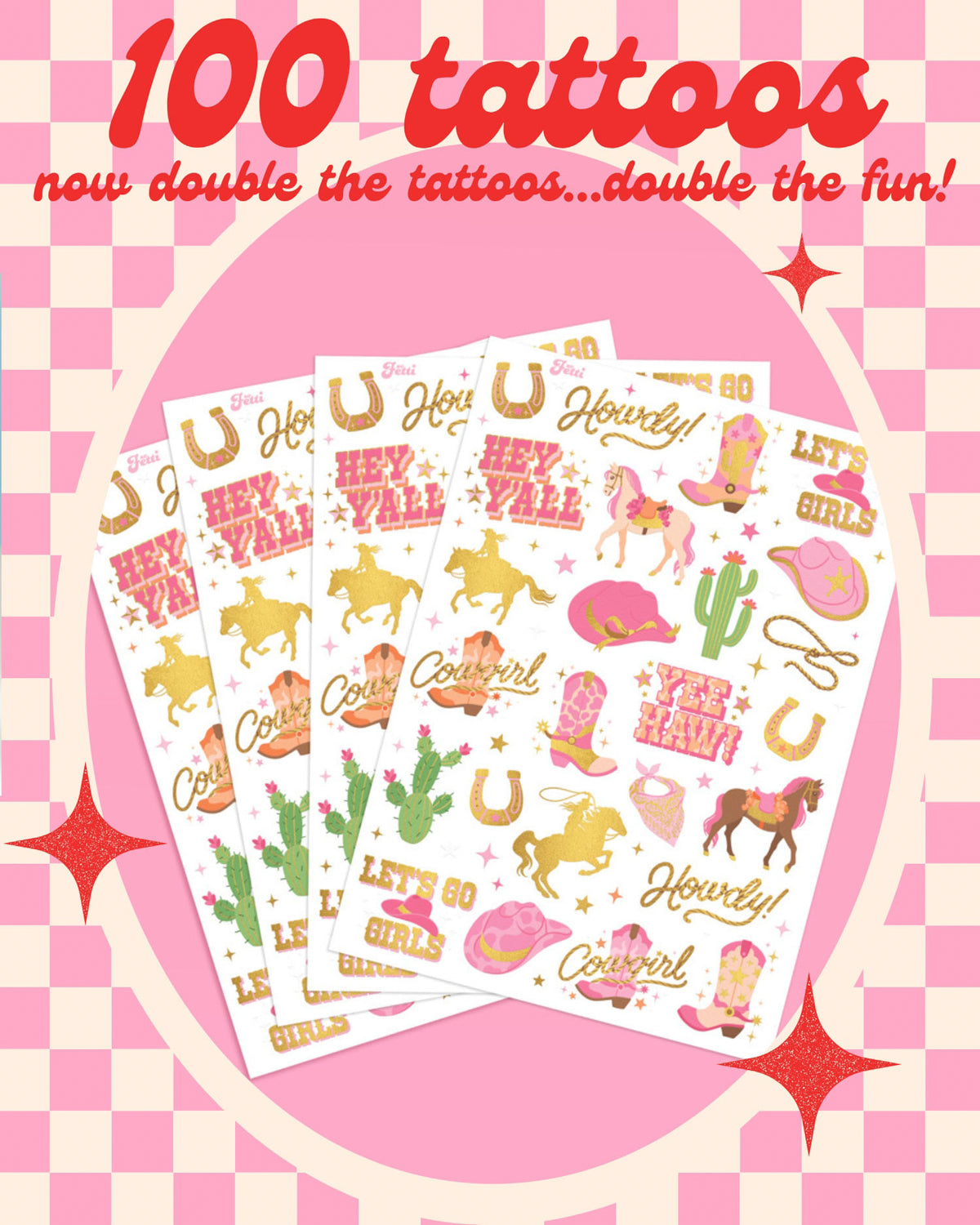 Cowgirl Tats - 46 temporary tattoos
