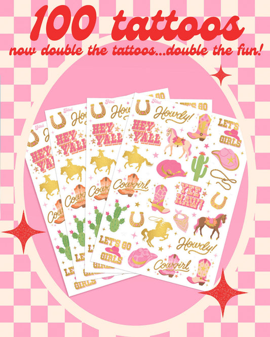 Cowgirl Tats - 46 temporary tattoos