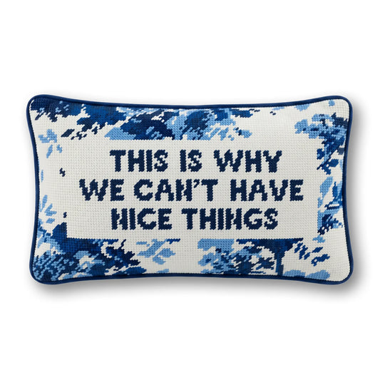 Nice Things Needlepoint Pillow